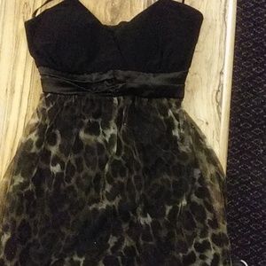 Black cheetah print dress